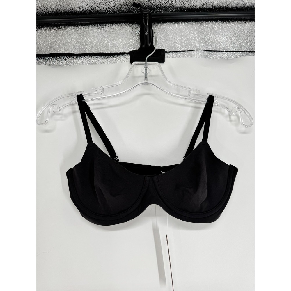 SKIMS Fits Everybody Unlined Demi Bra Womens Size 34C Onyx Black Underwired